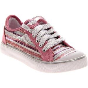 NEW Keds Kid Brilliance Pink Metallic Sequin Stripes Sparkle Lace Up Sneaker